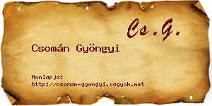 Csomán Gyöngyi névjegykártya